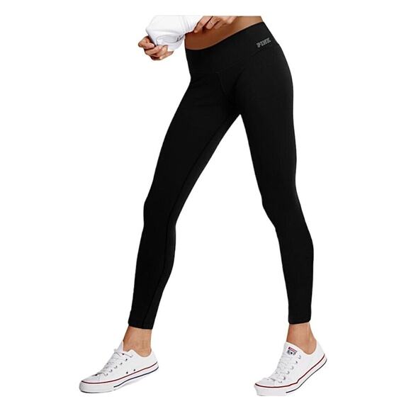 Pink Victoria Secret Jet Black Ultimate Legging Wide Band Tight Yoga Pant XS - Picture 1 of 12